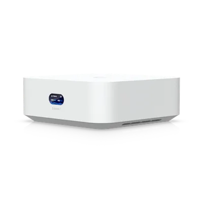 Consola de red Ubiquiti Express 7 con pantalla circular mostrando estadísticas de red en entorno profesional para gestión Consola de red Ubiquiti Express 7 con pantalla circular mostrando estadísticas de red en entorno profesional para gestión