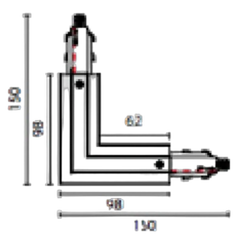 Powergear 8-WIRE L VERBINDER TIEF, LINKS, Schwarz
