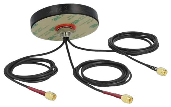 DELOCK Antenne LTE MIMO WLAN 802.11 3xSMA-St RG-174 1,0m sw