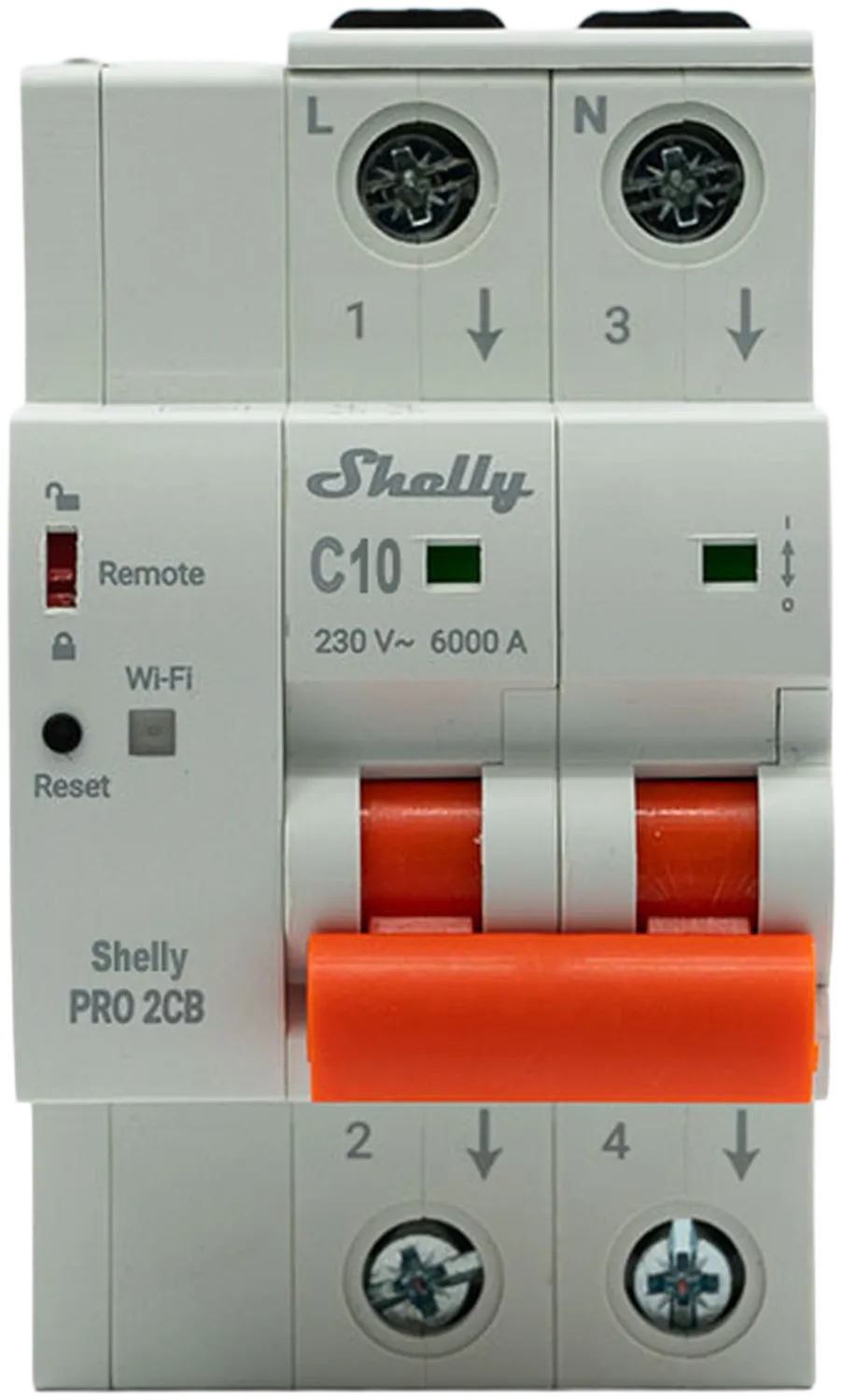 Shelly · Smarter Leitungsschutzschalter · "Pro 2CB C63" · 2-polig · 63A · Fernsteuerung · LAN · WLAN · Bluetooth Shelly · Smarter Leitungsschutzschalter · "Pro 2CB C63" · 2-polig · 63A · Fernsteuerung · LAN · WLAN · Bluetooth