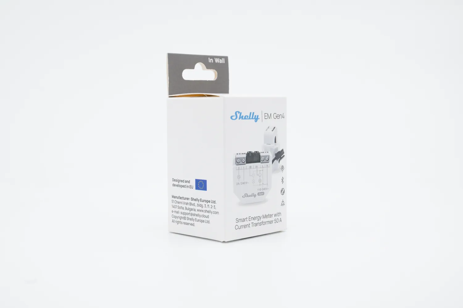 Shelly · Unterputz · "EM Gen4" · Messfunktion · WLAN · Zigbee · Matter · Bluetooth