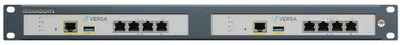 RACKMOUNT.IT Rackmount Versa Networks CSG150 mit grauer Front, zwei RJ45- und USB-Ports sowie vier Netzwerkanschlüssen für RACKMOUNT.IT Rackmount Versa Networks CSG150 mit grauer Front, zwei RJ45- und USB-Ports sowie vier Netzwerkanschlüssen für