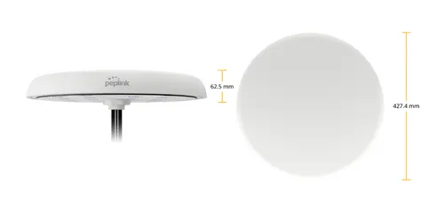 Mobility 82G 11-in-1 Antenne mit GPS, weiß, runde Form, seitliche und obere Ansicht, schwarzes Kabel, weiße