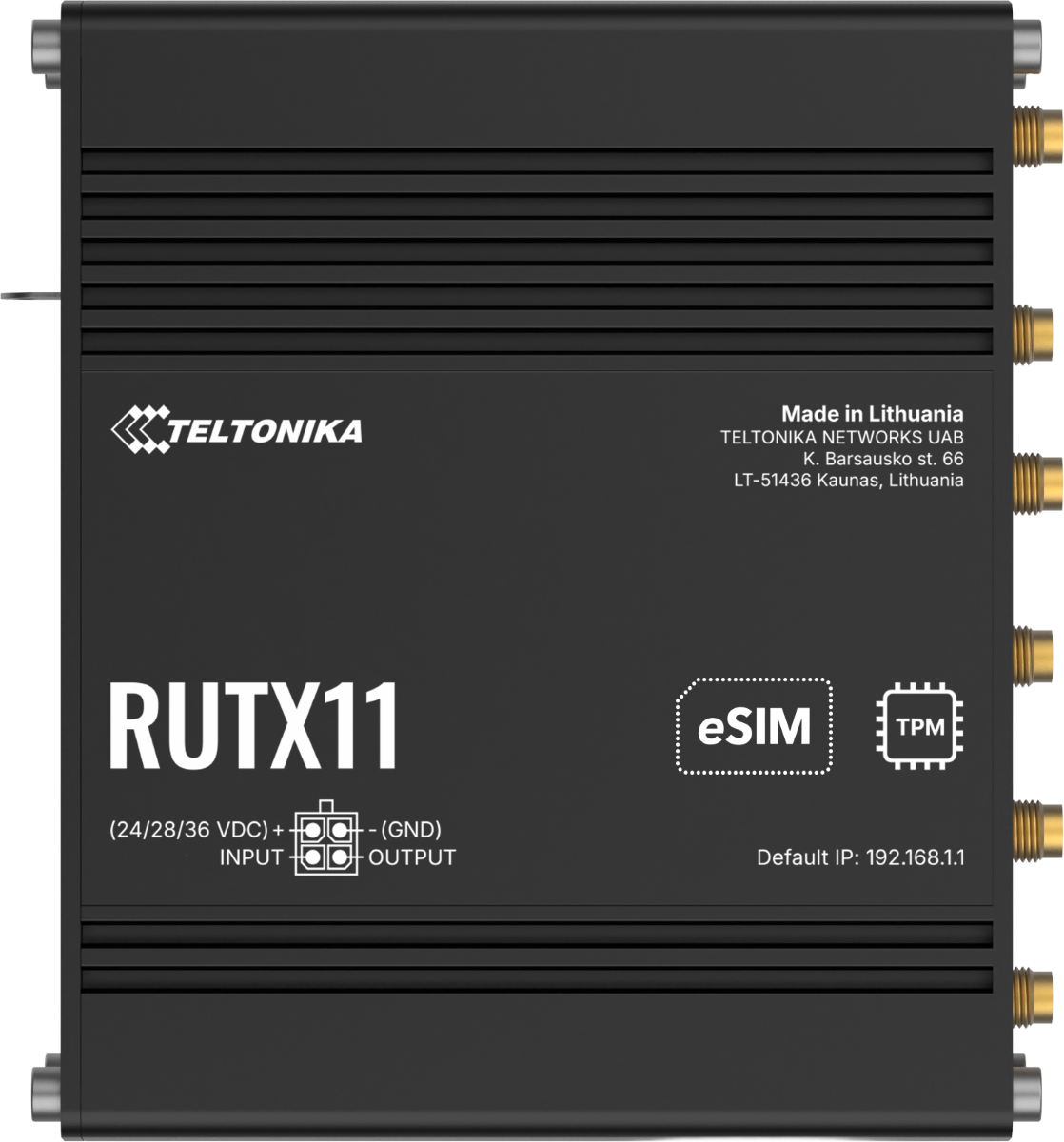 Teltonika · Router · RUTX11 · LTE CAT6 Router WLAN, Dual Band WiFi (Wave-2 802.11ac), 4x Gigabit LAN Port, Bluetooth, 2 SIM, USB, GNSS, M2M