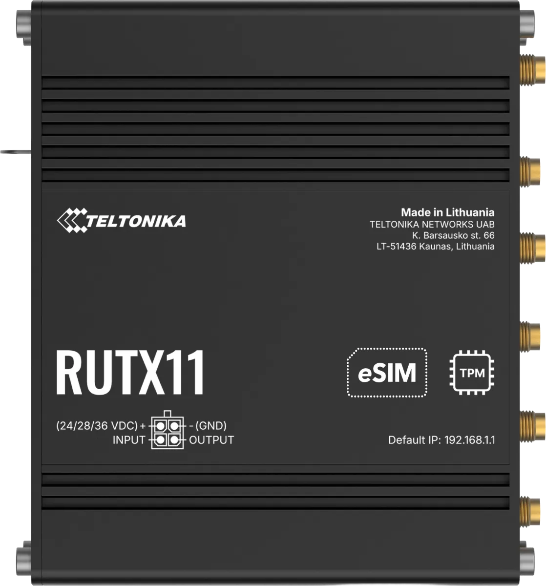Teltonika · Router · RUTX11 · LTE CAT6 Router WLAN, Dual Band WiFi (Wave-2 802.11ac), 4x Gigabit LAN Port, Bluetooth, 2 SIM, USB, GNSS, M2M