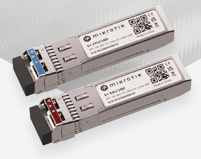 Mikrotik Zubehör Pair of SFP modules, S+27LC10D (10G SM T1270nm/R1330nm) + S+33LC10D (10G SM T1330nm/R1270nm) LC
