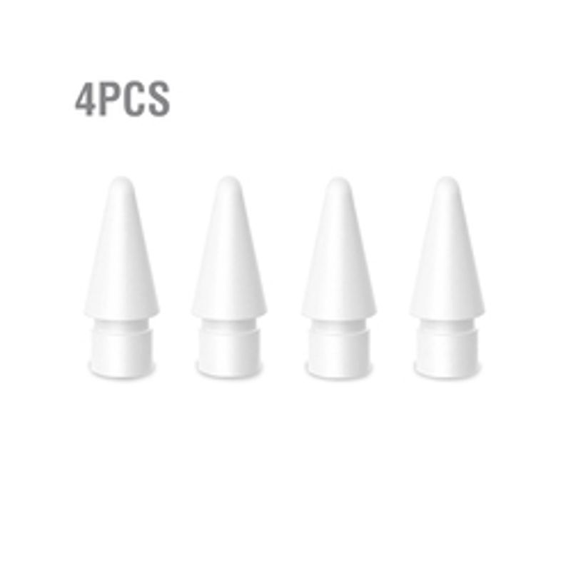 4smarts Replacement Tips for Apple Pencil (1st/2nd Gen) 4 Pieces, Four white conical stylus tips with cylindrical bases