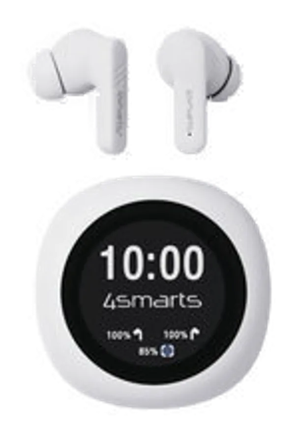 4smarts TWS Bluetooth Kopfhörer SkyBuds Screen Pro ANC,weiß