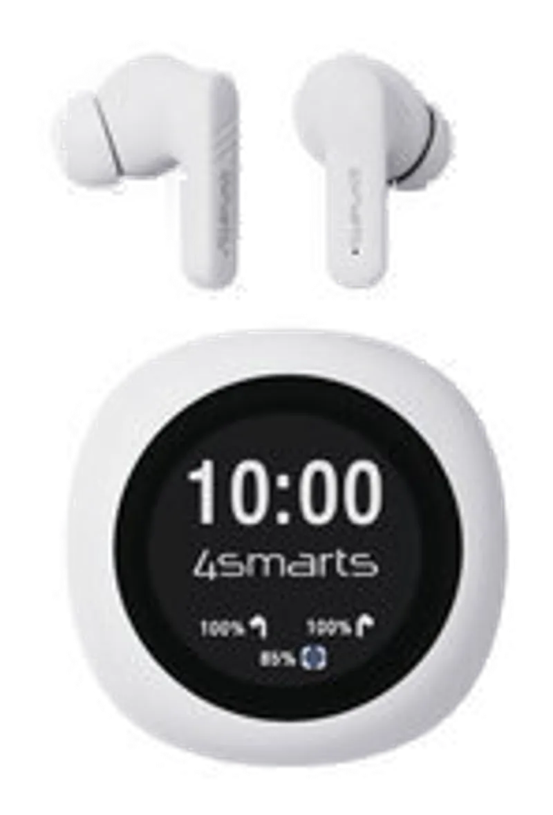 4smarts TWS Bluetooth Kopfhörer SkyBuds Screen Pro ANC,weiß