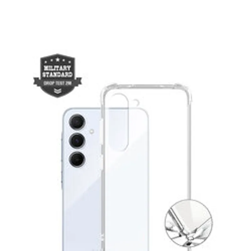 Funda híbrida transparente 4smarts Ibiza para Samsung Galaxy A56 con protección militar y refuerzos en esquinas para