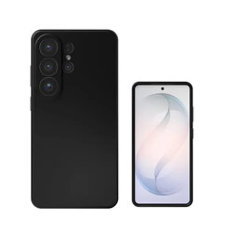 Coque 4smarts Silikon Case Cupertino pour Samsung Galaxy S26 Ultra en silicone noir vue dos et face avec découpe précise