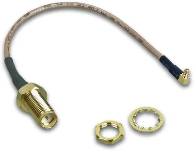 WLAN Pigtail MMCX-Stecker gewinkelt an RSMA-Einbaubuchse