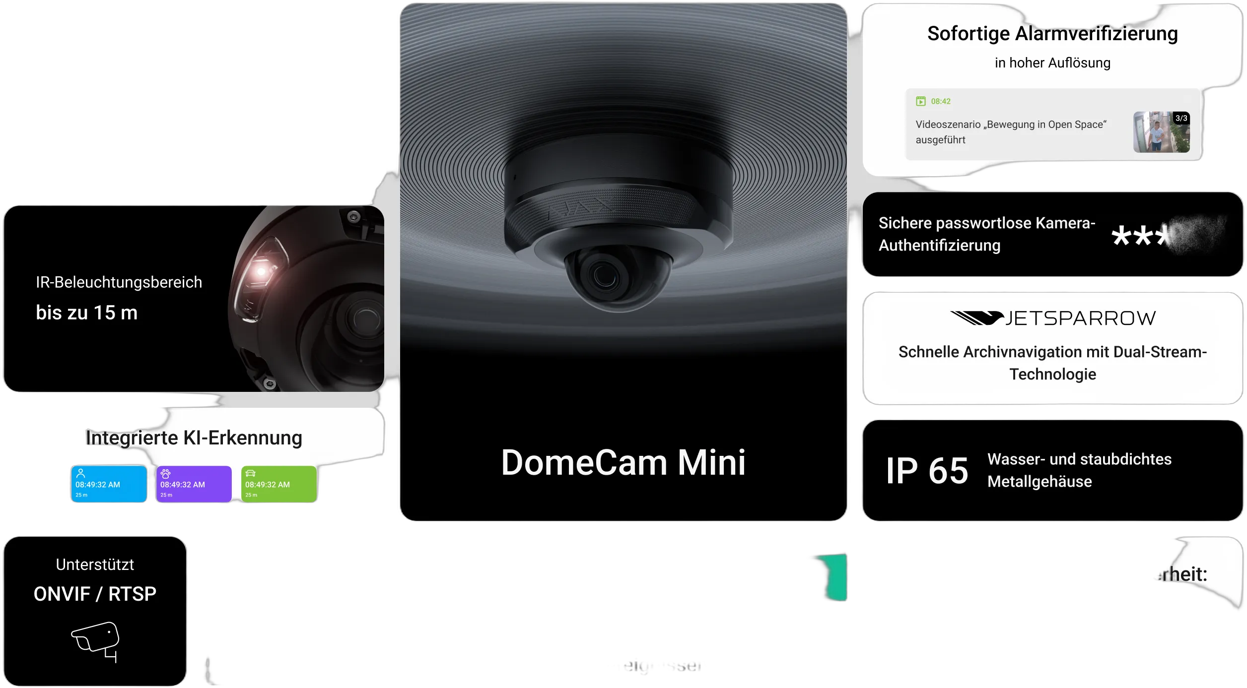 AJAX Baseline Surveillance • DomeCam • Mini (8 Mp/2.8 mm)  • Black