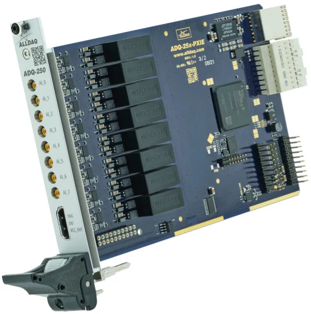 ALLDAQ ADQ-259E-PXIe / PXIe-Messkarte mit 8 potentialfreien Spannungseingängen, Bereich: ±102,4 V, 24 bit A/D, 1,5 MS/s synchron, 8 Digital-I/Os ALLDAQ ADQ-259E-PXIe / PXIe-Messkarte mit 8 potentialfreien Spannungseingängen, Bereich: ±102,4 V, 24 bit A/D, 1,5 MS/s synchron, 8 Digital-I/Os
