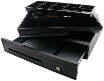 Kasse Metall-Kassenlade AC4250 , 8 Münz-, 5 Scheinfächern, Kunststofffront, DC24V RJ12 mit Micro Switch, Schwarz Kasse Metall-Kassenlade AC4250 , 8 Münz-, 5 Scheinfächern, Kunststofffront, DC24V RJ12 mit Micro Switch, Schwarz