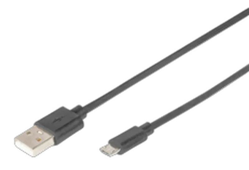 DIGITUS USB 2.0 Anschlusskabel Typ A -mikro B St/St 1.0m  sw