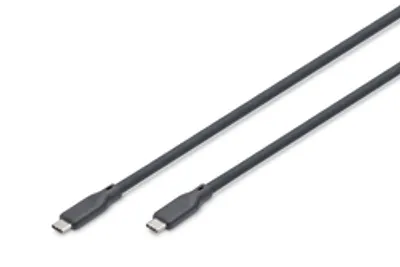 DIGITUS USB 4.0 Anschlusskabel Typ C-C Silikon St/St 1,5 sw