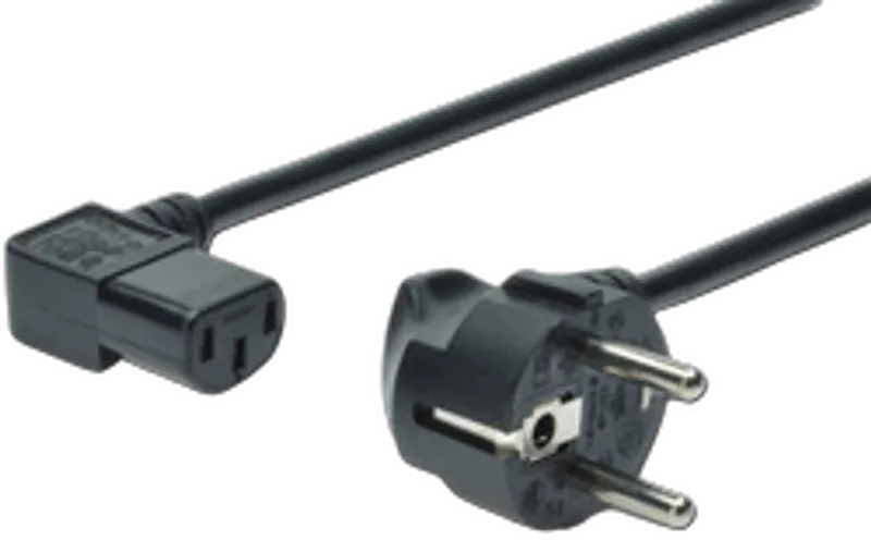 DIGITUS Kaltgeräteanschl Schuko 90°-> IEC C13 90° St/Bu 1.8m Polybeutel