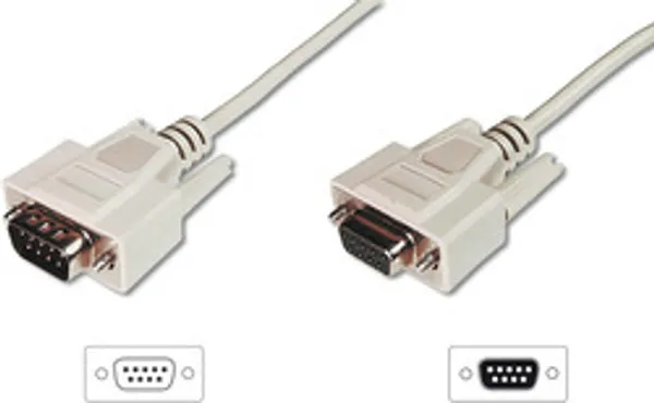 DIGITUS Datatransfer Verlängerungskabel,DSub9/St-DSub9/Bu,3m
