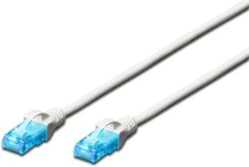 DIGITUS Patchkabel RJ45 U/UTP Cat5e   3.00m weiß Hebelschutz Polybeutel