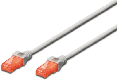 DIGITUS Patchkabel Cat6  U/UTP 2xRJ45  3.0m grau Hebelschutz Polybeutel
