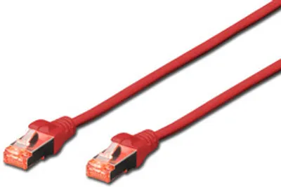 DIGITUS Patchkabel Cat6  S/FTP 2xRJ45  5.0m rot  Hebelschutz Polybeutel