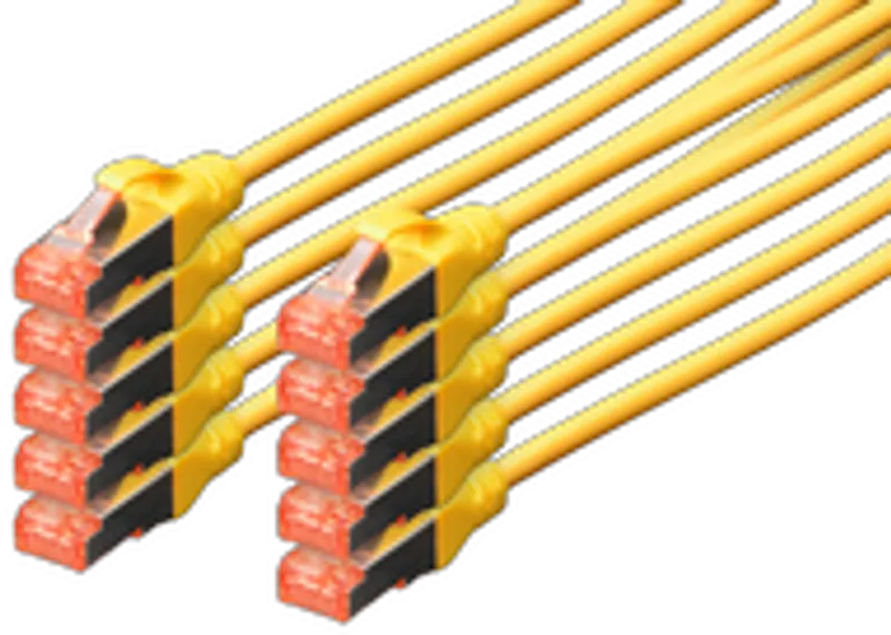 DIGITUS CAT 6 S/FTP Patchkabel, 10 Stück, 5m, gelb