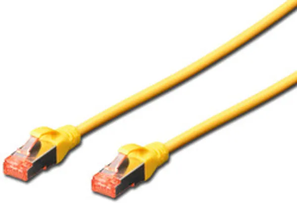 DIGITUS Patchkabel Cat6 S/FTP 2xRJ45 5.0m gelb Hebelschutz Polybeutel
