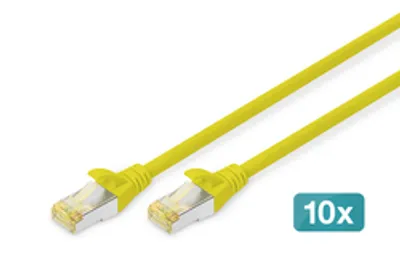 DIGITUS CAT 6A S/FTP Patchkabel, 10 Stück, 3m, gelb