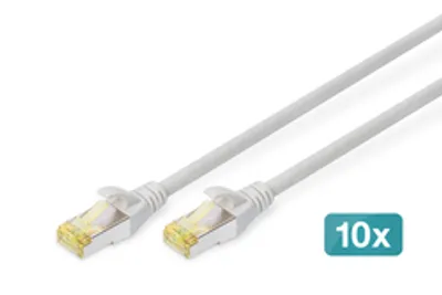 DIGITUS CAT 6A S/FTP Patchkabel, 10 Stück, 5m, grau