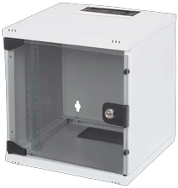 DIGITUS Wandschrank     Compact  6HE 254mm 10" Glastür grau
