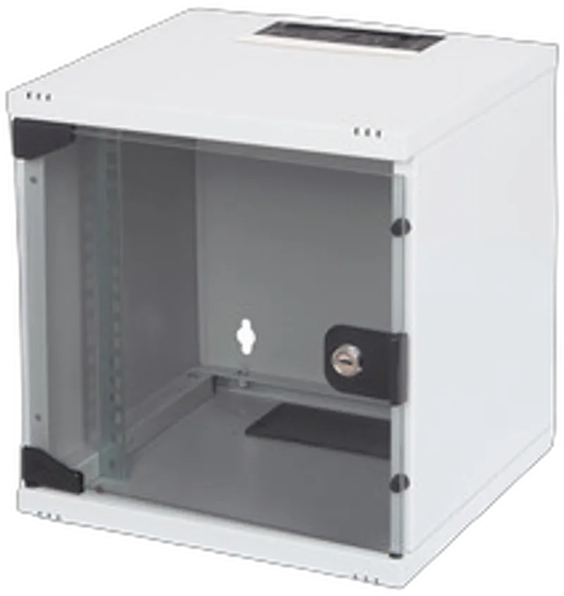 DIGITUS Wandschrank     Compact  6HE 254mm 10" Glastür grau
