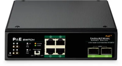 DIGITUS Switch Ind. 4-Port Gigabit 30W PoE Unmanaged schwar