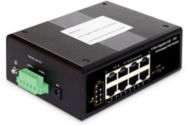 DIGITUS Switch Ind. 7-Port  Gigabit 30W PoE Unmanaged schwar