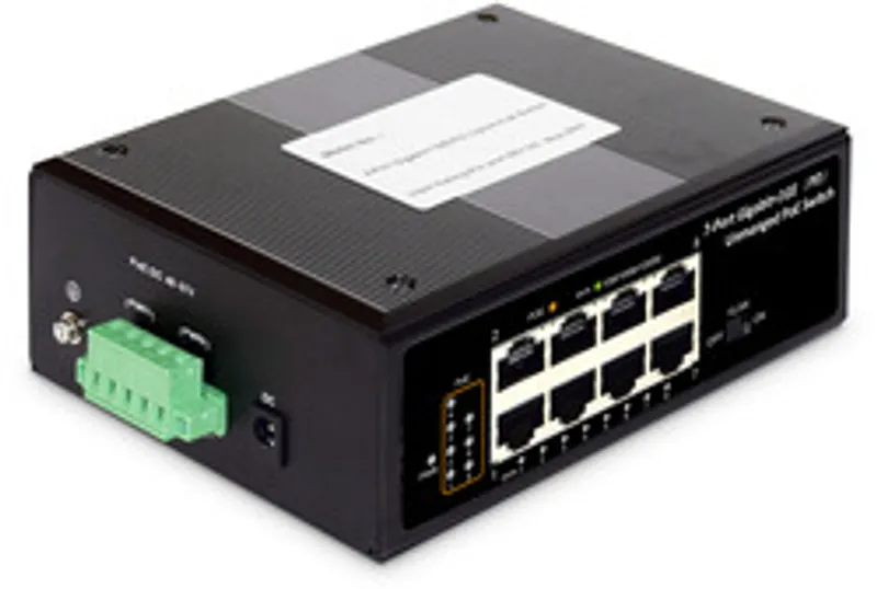 DIGITUS Switch Ind. 7-Port  Gigabit 30W PoE Unmanaged schwar