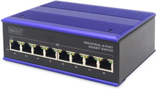 DIGITUS Switch Ind. 8-Port  Gigabit         Unmanaged blau