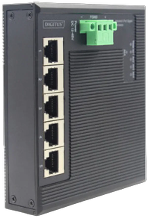DIGITUS Switch Ind. 5-Port  Gigabit Flat    Unmanaged schwar