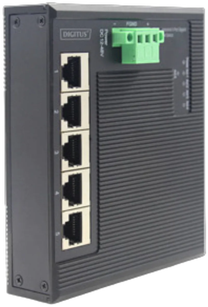 DIGITUS Switch Ind. 5-Port  Gigabit Flat    Unmanaged schwar