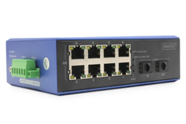 DIGITUS Switch 8 + 2 -Port Gigabit  Ethernet PoE 20 km