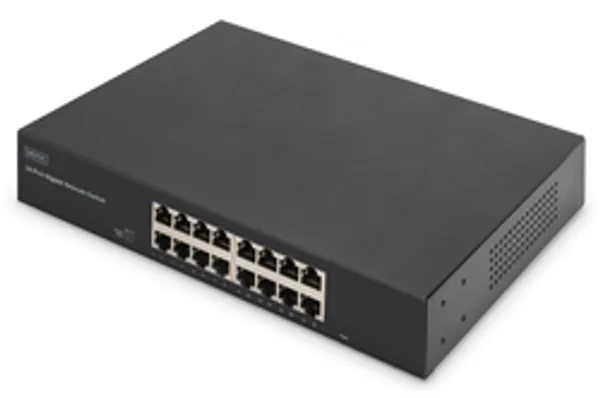 DIGITUS Switch 16-Port Gigabit, 19" unmanaged     schwarz