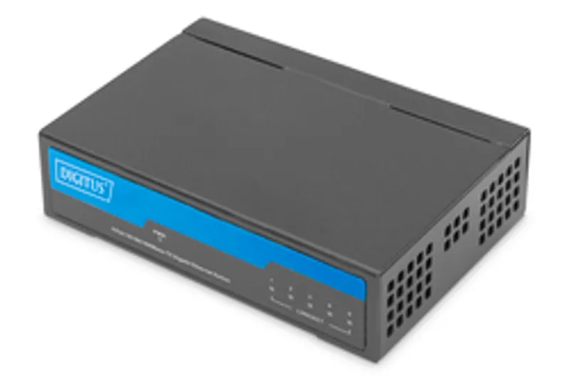 DIGITUS Switch 5-Port  Gigabit  Unmanaged Metallgehäuse schw