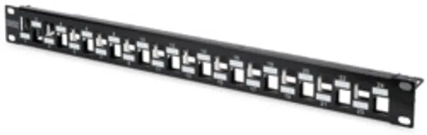 DIGITUS Patchpanel 1HE 24-Port modular geschirmt schwarz