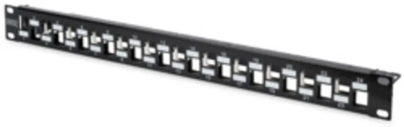 DIGITUS Patchpanel 1HE 24-Port modular geschirmt schwarz