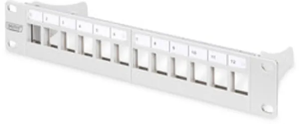 DIGITUS Patchpanel 1HE 10" 12-Port Modular grau