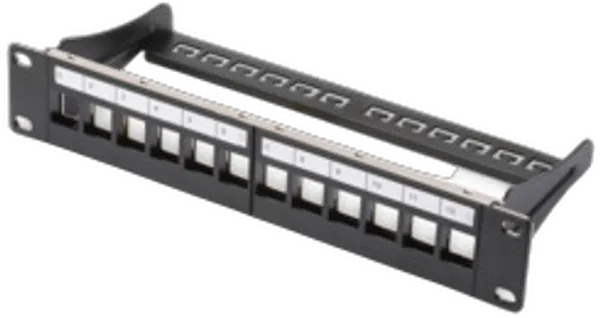 DIGITUS Patchpanel 1HE 12-Port   Modular              schw.