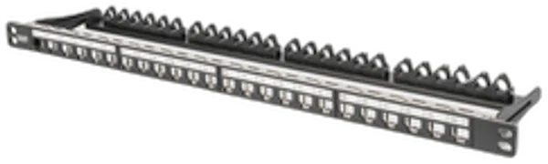 DIGITUS Patchpanel 0,5HE 24-Port Modular  geschirmt schwarz