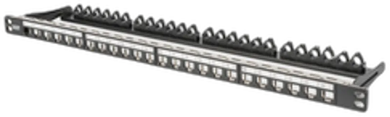 DIGITUS Patchpanel 0,5HE 24-Port Modular  geschirmt schwarz