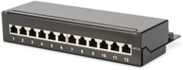 DIGITUS Patchpanel 1HE 12-Port Cat6A   geschirmt schwarz