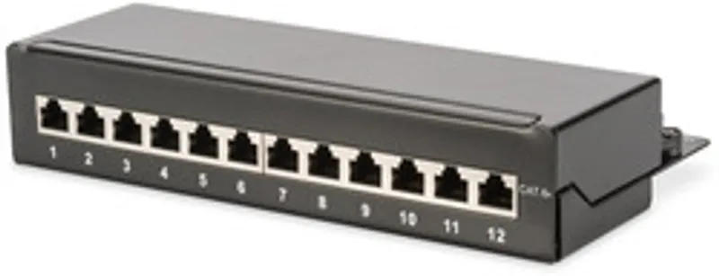 DIGITUS Patchpanel 1HE 12-Port Cat6A   geschirmt schwarz
