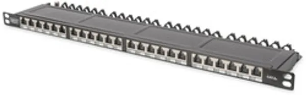 DIGITUS Patchpanel 0,5HE 24-Port Cat6a    geschirmt schwarz